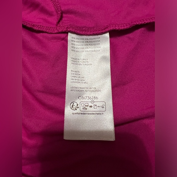 Anthropologie Asymmetrical Ruffle Cami Tank Top Hot Pink Raspberry Size … - Picture 8 of 10